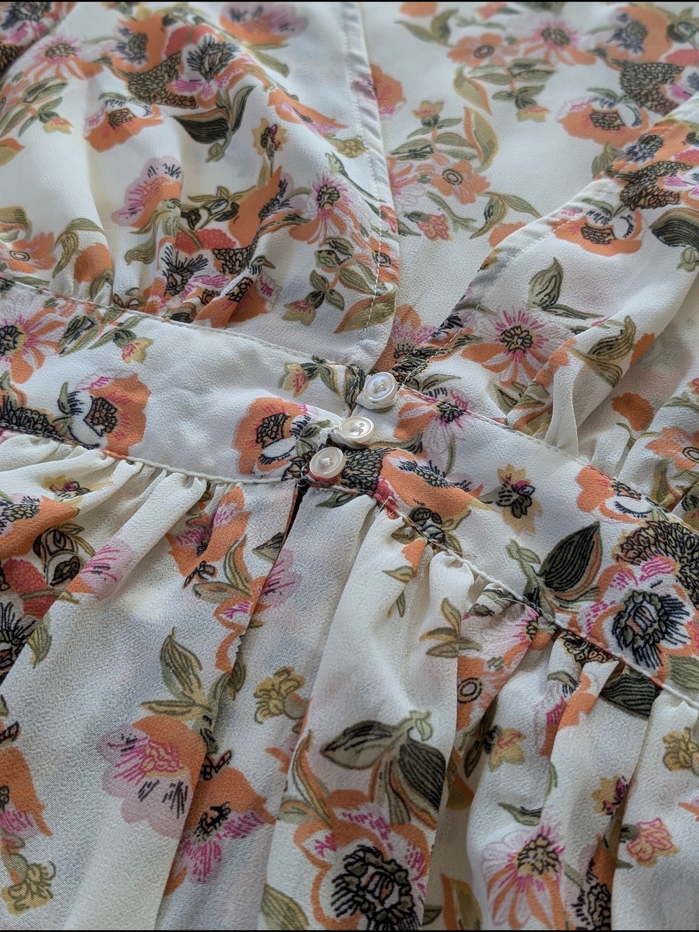 Live 4 Truth Floral Hi Low Open Front Coverup Top - Picture 5 of 6